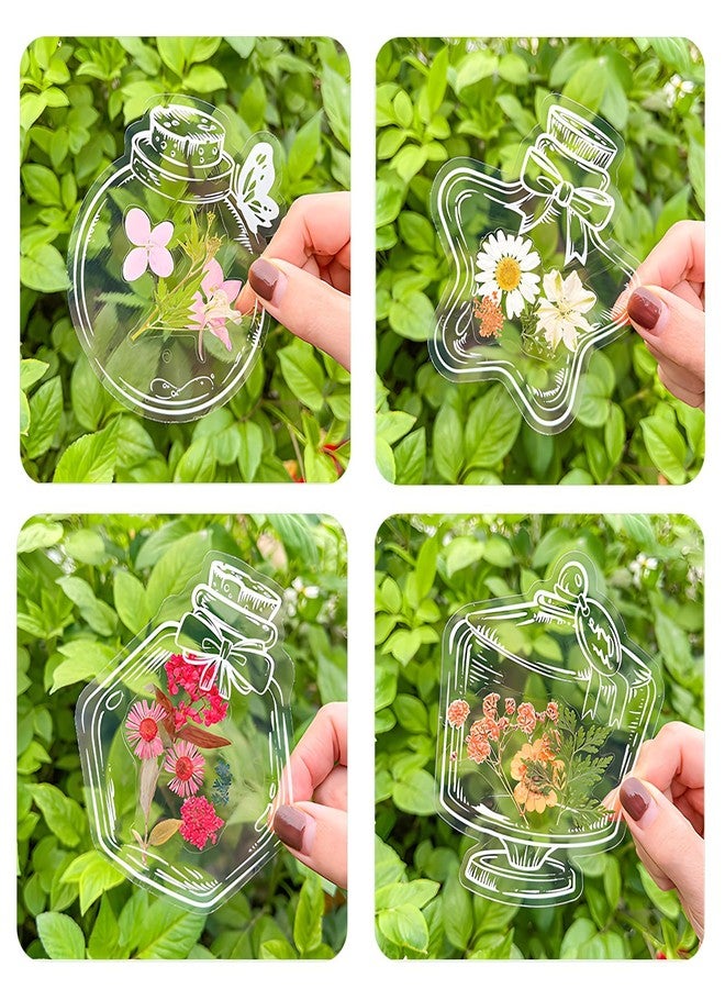 TARINI 40PCS DIY Transparent Dried Flower Bookmarks, Shapes Clear Blank Bookmarks with Decorative Stickers, Customizable Handmade Craft Kit for Book Lovers Readers, Long-Lasting Keepsake for Reading Gifting - Image 3