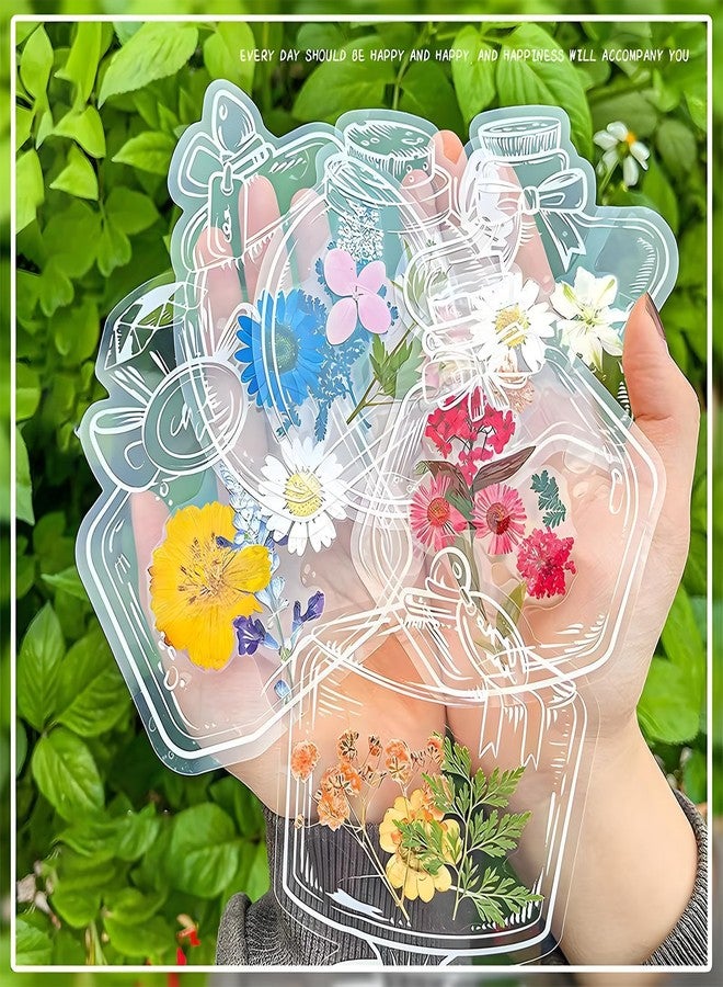 TARINI 40PCS DIY Transparent Dried Flower Bookmarks, Shapes Clear Blank Bookmarks with Decorative Stickers, Customizable Handmade Craft Kit for Book Lovers Readers, Long-Lasting Keepsake for Reading Gifting - Image 2