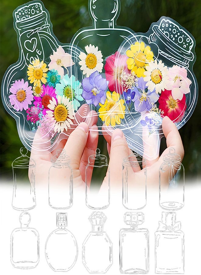 TARINI 40PCS DIY Transparent Dried Flower Bookmarks, Shapes Clear Blank Bookmarks with Decorative Stickers, Customizable Handmade Craft Kit for Book Lovers Readers, Long-Lasting Keepsake for Reading Gifting - Image 1