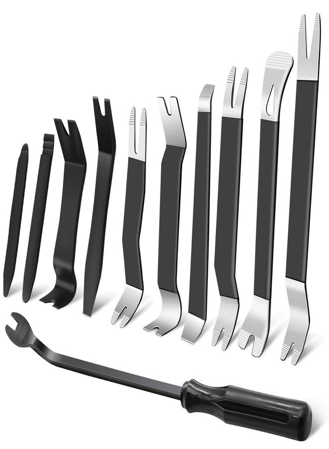 Zecirl 11 PCS AutoTrim Removal Tool Kit, Metal Pry Tool Auto Fastener Remover Pry Bar Set Trim Remover Kits for Vehicle Door Panel, Audio Radio Panel, Dashboard Repair Kit - Image 1
