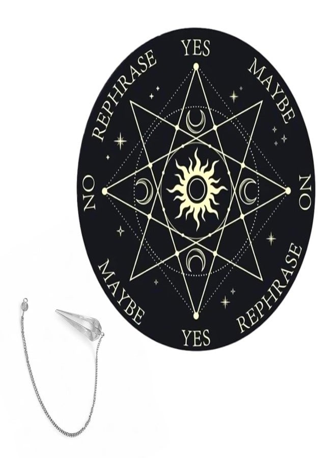 BRONGS Vastu Dowsing Board (9Inch with Clear Quartz Pendulum |Dowsing Board | Metaphysical Message Board | Acrylic Divination Board | Spirit Board | Witch Board - Image 1