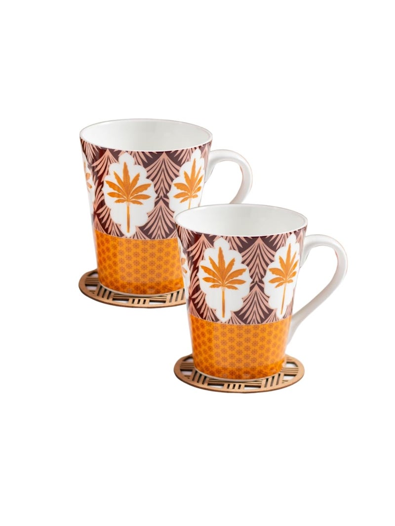 JCPL Fine Ceramic Zing MilkCoffee Mugs Set of 2350 ml Each JC MM2 ZING O303 - Image 2
