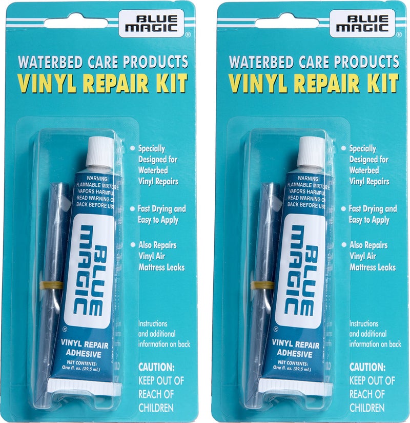Blue Magic Waterbed/Air Mattress Vinyl Repair Kit: Fast Drying Adhesive and Patches, 2 Pack - Image 1