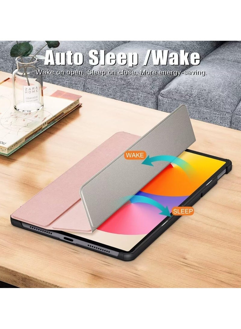 VKL Case for Honor Pad X8a 11 Inch (2024),Cute Tri-Fold Anti-fall Smart Tablet Cover with Stand Function,Anti-friction Kids-Friendly Protective Cover (gold) - Image 3