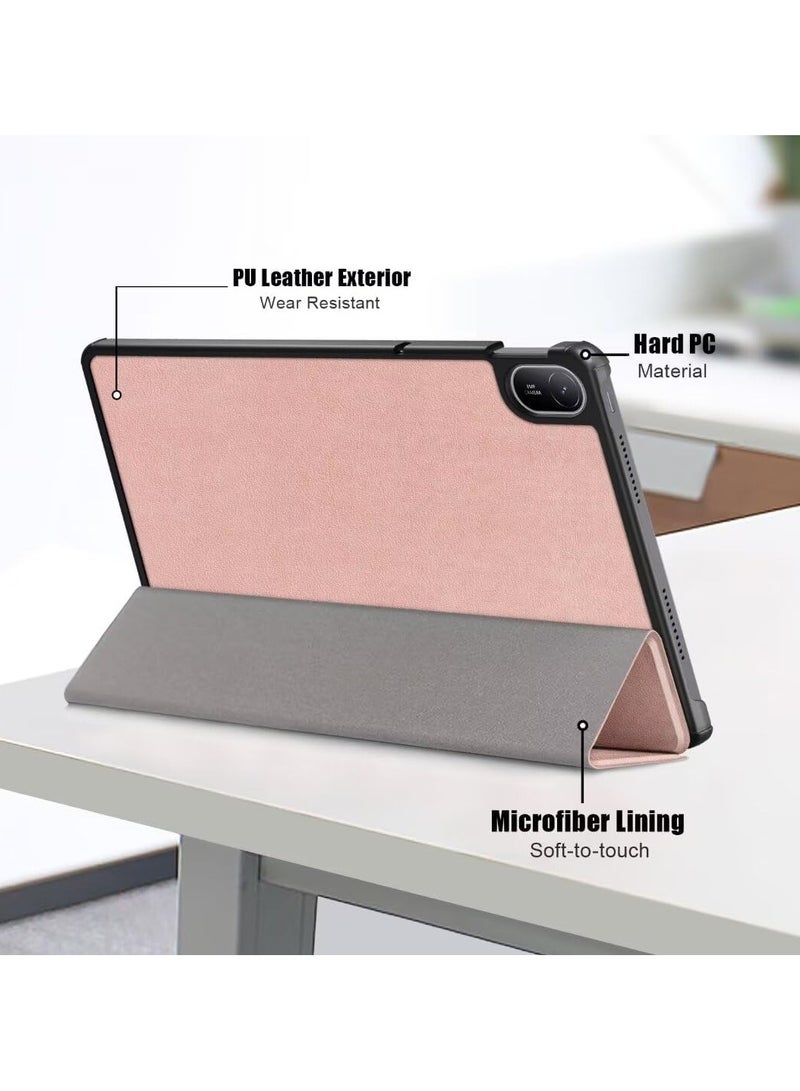 VKL Case for Honor Pad X8a 11 Inch (2024),Cute Tri-Fold Anti-fall Smart Tablet Cover with Stand Function,Anti-friction Kids-Friendly Protective Cover (gold) - Image 4