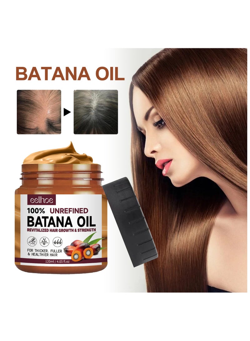 إيلهو بلسم الشعر بزيت الباتانا، طبيعي 100% غير مكرر وغير ضار بفروة الرأس، قناع الشعر بزيت الباتانا الخام لشعر أكثر كثافة وامتلاءً، يقلل من الشعر الخفيف، يزيل الأطراف المتقصفة، يمنع تساقط الشعر 120 مل - Image 2