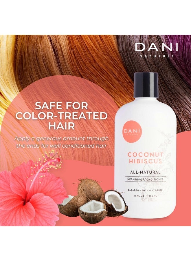 DANI Naturals Conditioner - Coconut Hibiscus - Strengthens & conditions; Ideal for thin, dry or damaged hair, 12 oz - Image 3