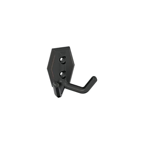 Amerock H37008ORB Benton Double Prong Decorative Wall Hook Oil Rubbed Bronze Hook for Coats Hats Backpacks Bags Hooks for Bathroom Bedroom Closet Entryway Laundry Room Office - Image 1