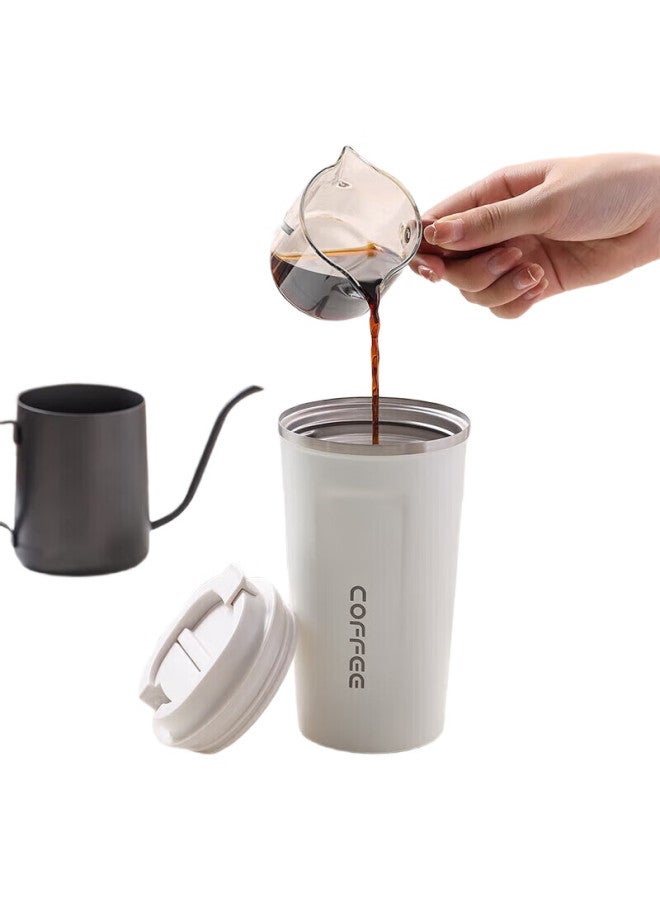 MAX COOK Maxcook Insulated Coffee Mug With Lid, 304 Stainless Steel, Portable Outdoor Thermos Cup For Soy Milk, 510Ml, New Year Gift - Image 3