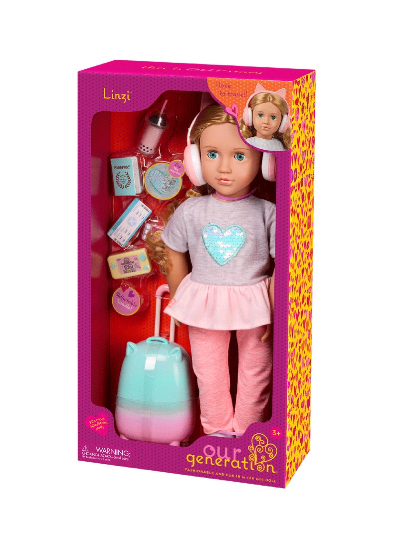 Our Generation Activity Travel Doll With Accessories Linzi  - Image 1