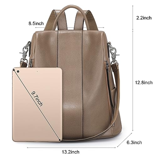 S-ZONE Leather Backpack Purses for Women Antitheft Soft Rucksack Ladies Shoulder Bag Medium - Image 4