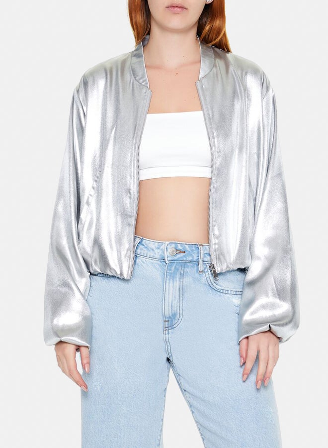 FOREVER 21 Metallic Bomber Jacket - Image 1