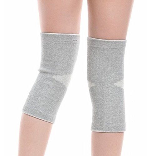 JUMISEE (One Pair) Cotton Knee Sleeves for Knee Support, Circulation Improvement & Pain Relief,Sport Compression for Running, Pain Management, Arthritis Pain Women Men (Gray, Medium) - Image 4