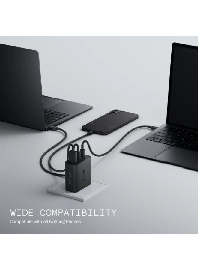 Nothing CMF by Nothing 100W GaN Fast Charger – Ultra-Fast Power in a Compact Form - Black/Dark Grey - Image 4