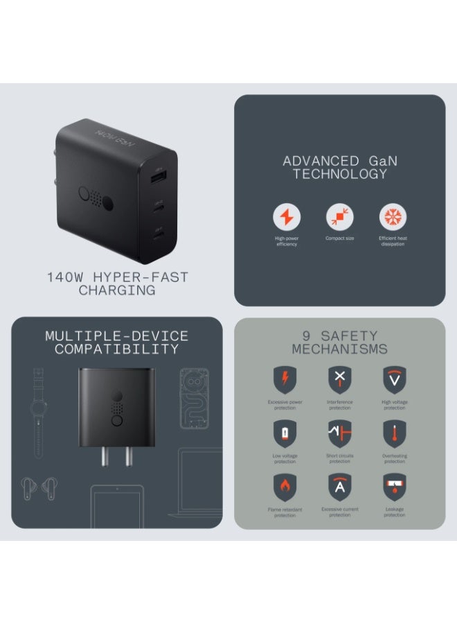Nothing CMF by Nothing 100W GaN Fast Charger – Ultra-Fast Power in a Compact Form - Black/Dark Grey - Image 5