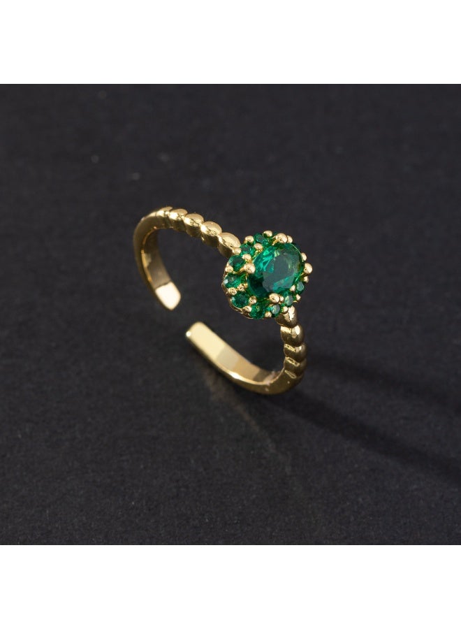 Mark Fairwhale Vintage Grandmother Green Gemstone Ring 