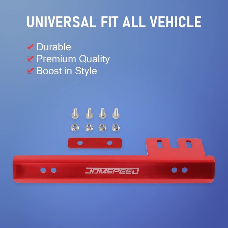 JDMSPEED Universal Red Front Bumper License Plate Mount Bracket Relocator Holder Bar - Image 4