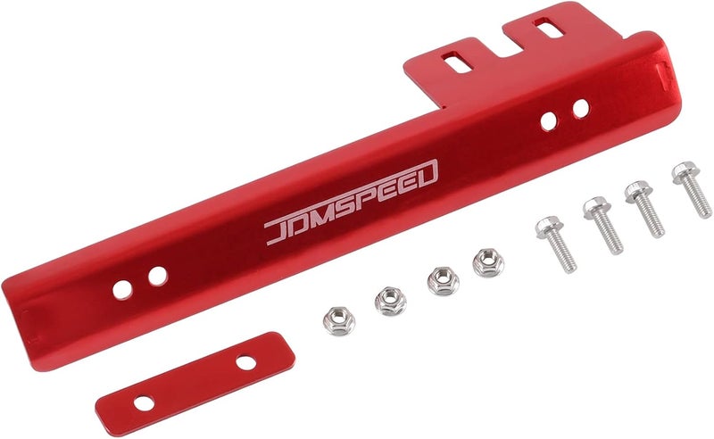 JDMSPEED Universal Red Front Bumper License Plate Mount Bracket Relocator Holder Bar - Image 1