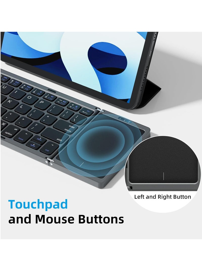 MIGOFAST Foldable Bluetooth Keyboard with Touchpad, Wireless Folding Keyboard, Multi-Device and Rechargeable, Portable Keyboard for iPad, iPhone, Android, Windows Laptop, Desktop, Tablet and PC - Image 5