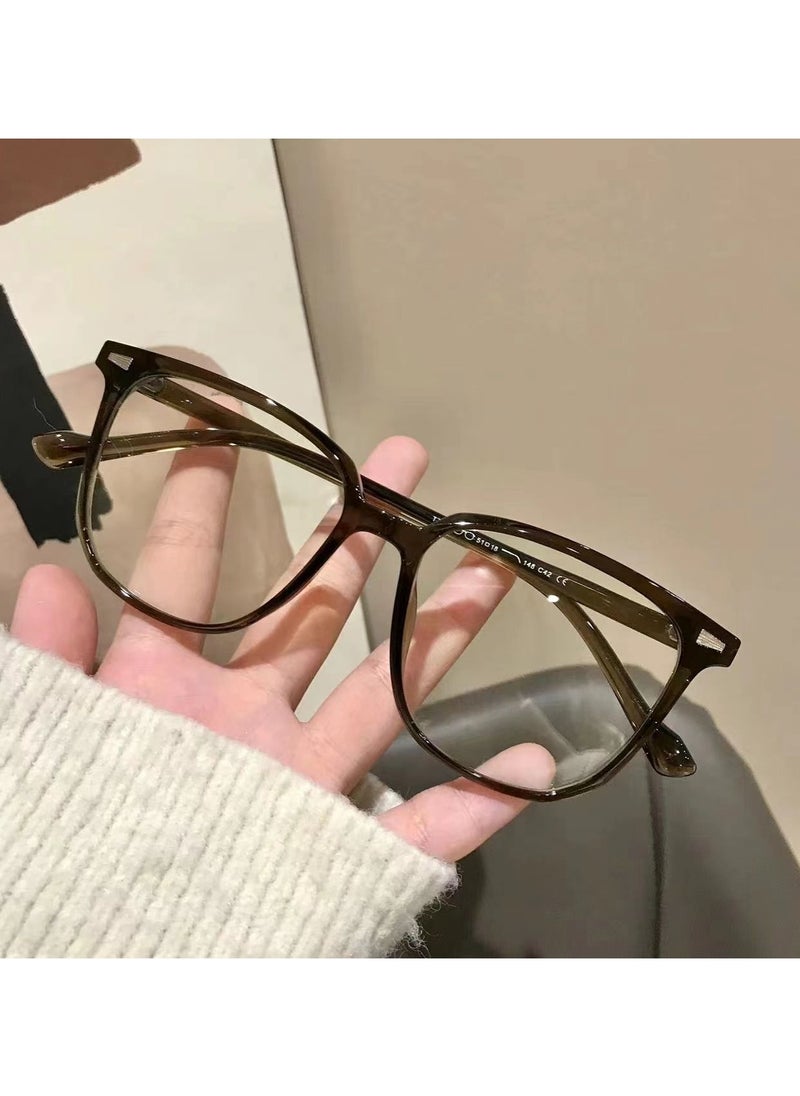 Generic The oval retro myopia glasses frame can be equipped with prescription anti-blue light small face flat glasses 