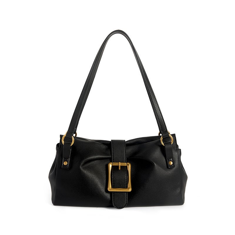 Armpit Women'S Bag Trendy High-End Sense Baguette Bag Genuine Leather Oblique Women'S Leather Shoulder Bag Niche Handbag - Image 1
