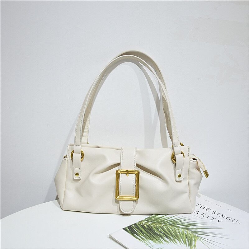 Armpit Women'S Bag Trendy High-End Sense Baguette Bag Genuine Leather Oblique Women'S Leather Shoulder Bag Niche Handbag - Image 2