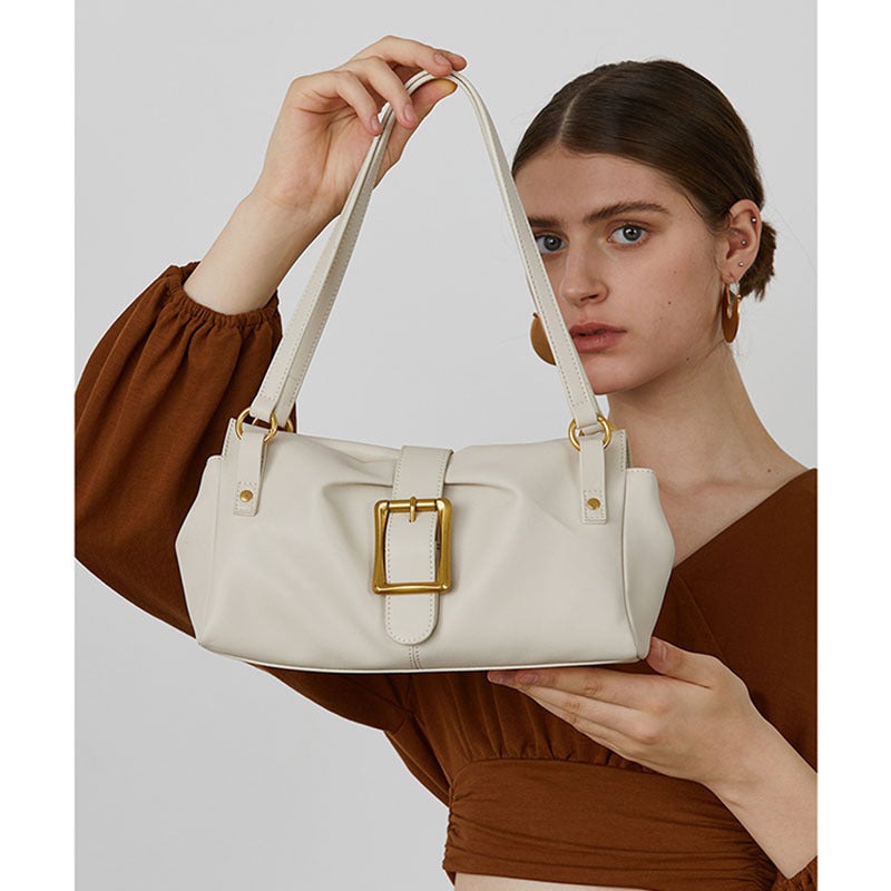 Armpit Women'S Bag Trendy High-End Sense Baguette Bag Genuine Leather Oblique Women'S Leather Shoulder Bag Niche Handbag - Image 4