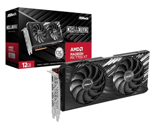 ASRock AMD Radeon RX 7700 XT Challenger 12GB GDDR6 192-bit 0dB Silent Cooling 7680 x 4320 DisplayPort HDMI LED Indicator 18Gbps Dual Fan Graphics Card - Image 4