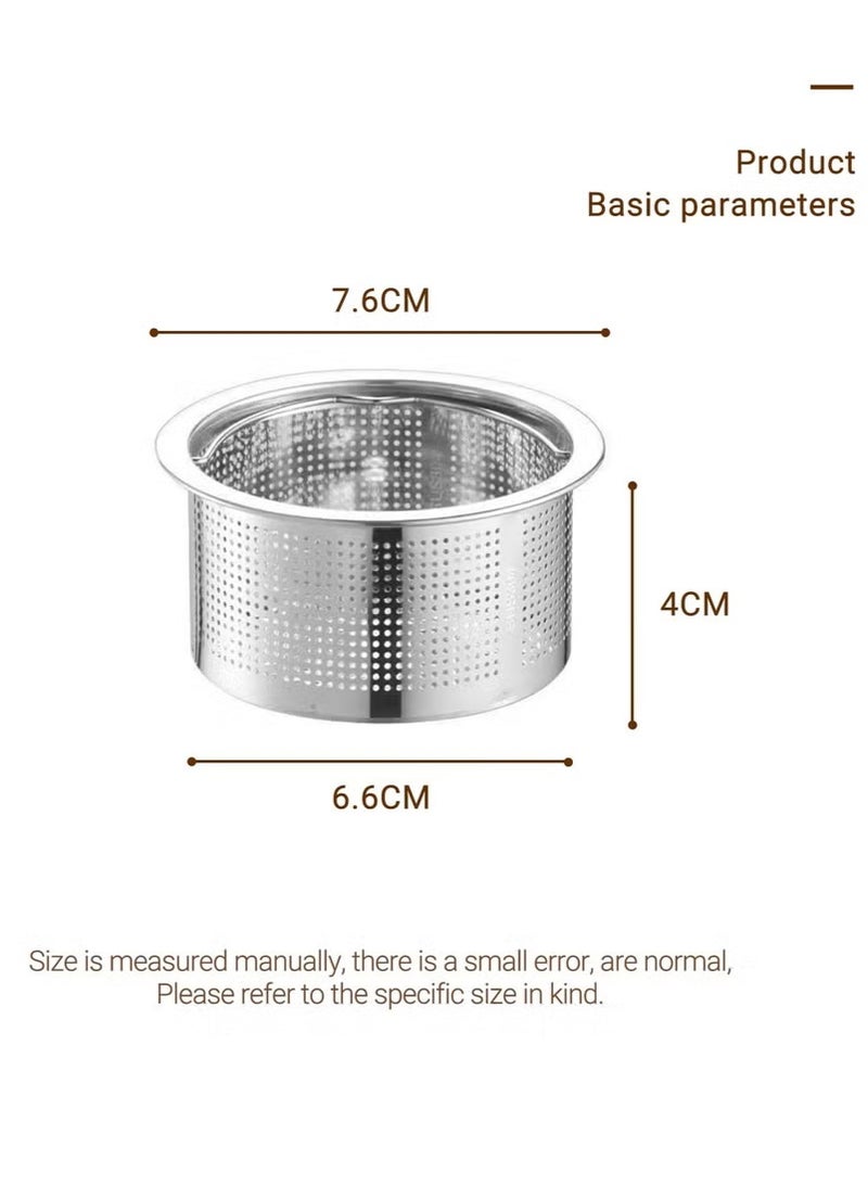 2Pcs Kitchen Sink Strainer Drainer Stainless Steel Sink Filter Basket with Handle Sink stopper for Kitchen Bathroom drains (Silver)  - Image 2