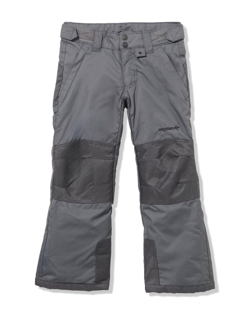 SkiGear Kids Reinforced Snow Pants, Charcoal, Small - Image 1