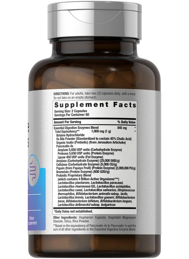 Horbaach Horbäach Essential Digestive Enzymes | 100 Capsules | Enzyme Blend for Men & Women | Non-GMO & Gluten Free Supplement  - Image 2