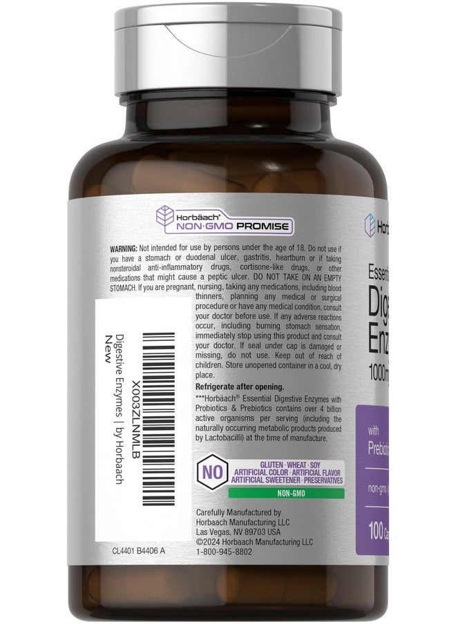 Horbaach Horbäach Essential Digestive Enzymes | 100 Capsules | Enzyme Blend for Men & Women | Non-GMO & Gluten Free Supplement  - Image 3