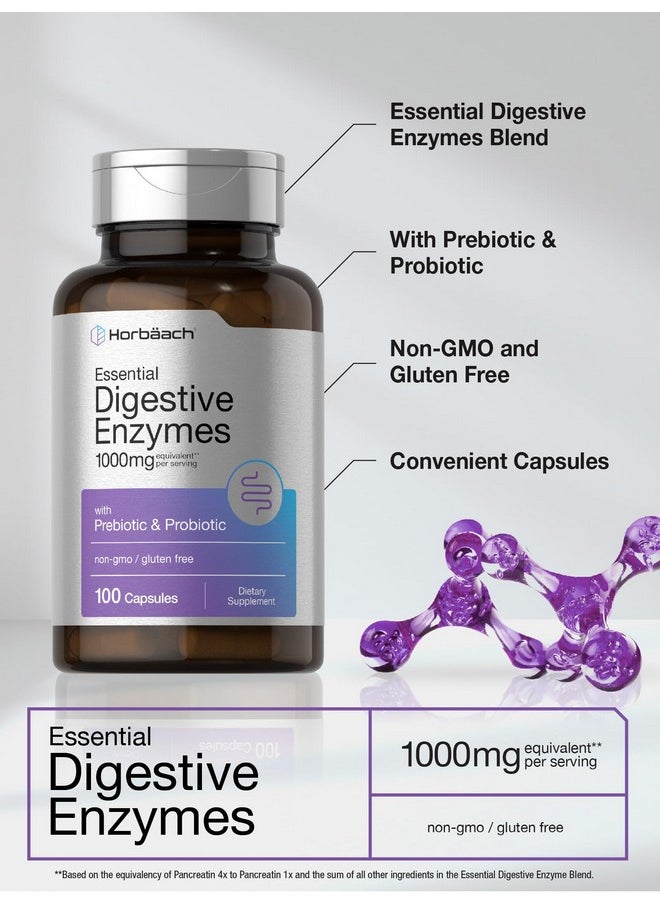 Horbaach Horbäach Essential Digestive Enzymes | 100 Capsules | Enzyme Blend for Men & Women | Non-GMO & Gluten Free Supplement  - Image 4