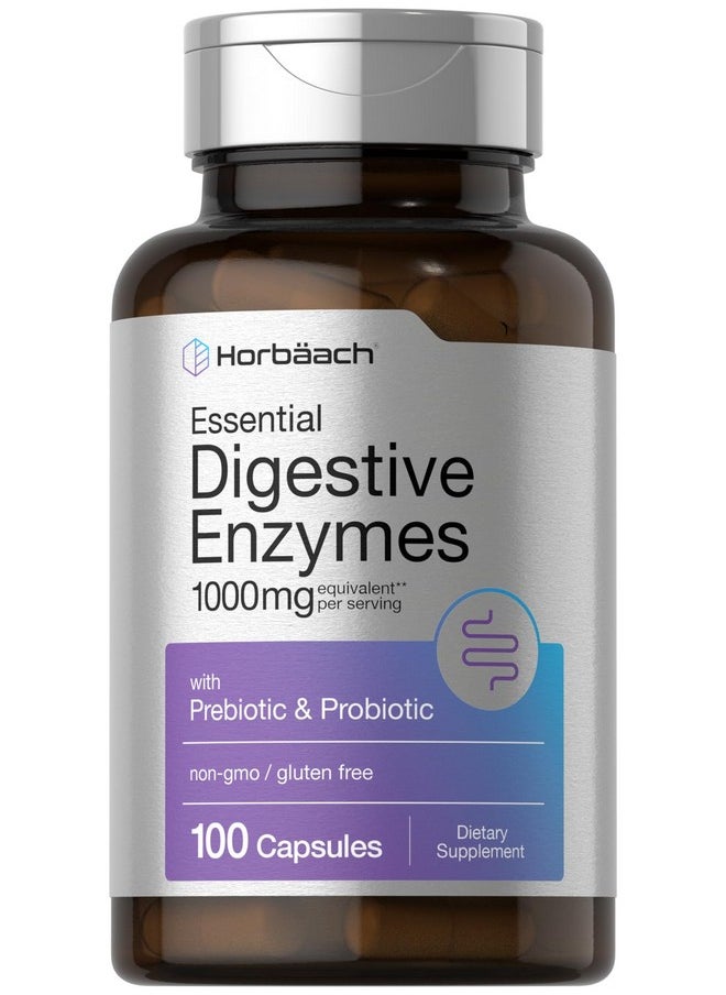 Horbaach Horbäach Essential Digestive Enzymes | 100 Capsules | Enzyme Blend for Men & Women | Non-GMO & Gluten Free Supplement  - Image 1