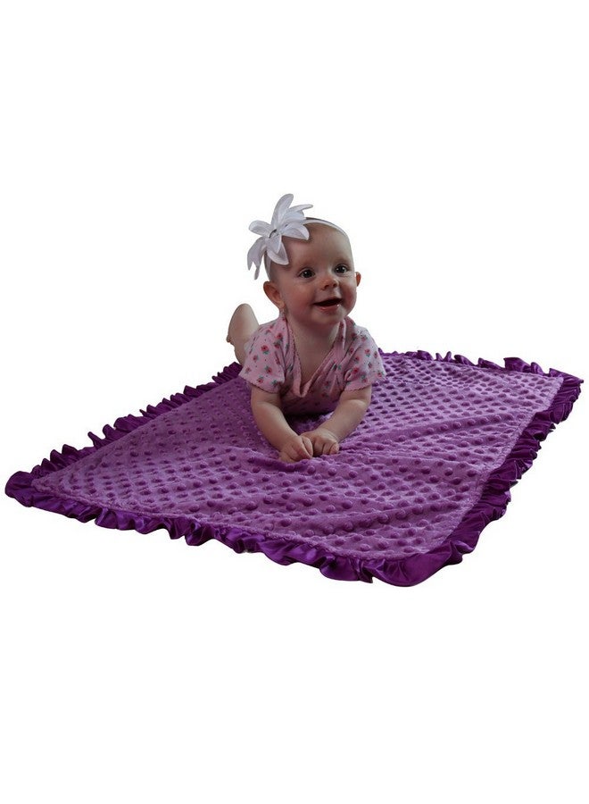 Snuggle Stuffs Baby Girls Reversible Minky Velboa Stroller Blanket (Choose Color) (Birds/Violet) - Image 2