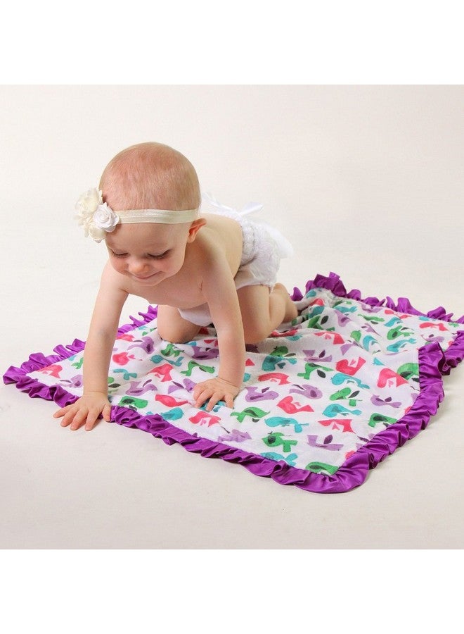 Snuggle Stuffs Baby Girls Reversible Minky Velboa Stroller Blanket (Choose Color) (Birds/Violet) - Image 5