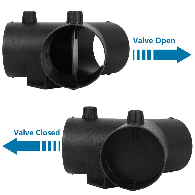 Copgge Diesel Heater Duct Connector Parking Heater Pipe Hose Ducting Vent Connector with Adjustable Valve Flap for Eberspacher Webasto Diesel Heater, for Chinese Diesel Heater 5KW 8KW (Y Branch 75MM) - Image 3