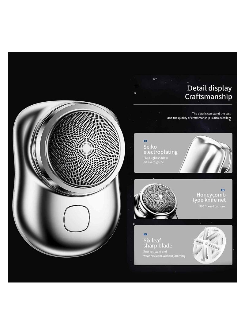 Electric Razor for Men, Newest Mini-Shave Portable Electric Shaver, Pocket Size Portable Shaver Wet and Dry Mens Razor USB Rechargeable Shaver Charging (Electric Razor for Men, BLACK) - Image 3