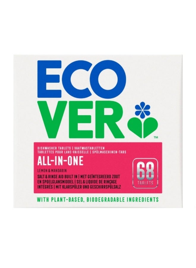 Dishwasher Tablets, 68 Tablets - All in One, Belgium