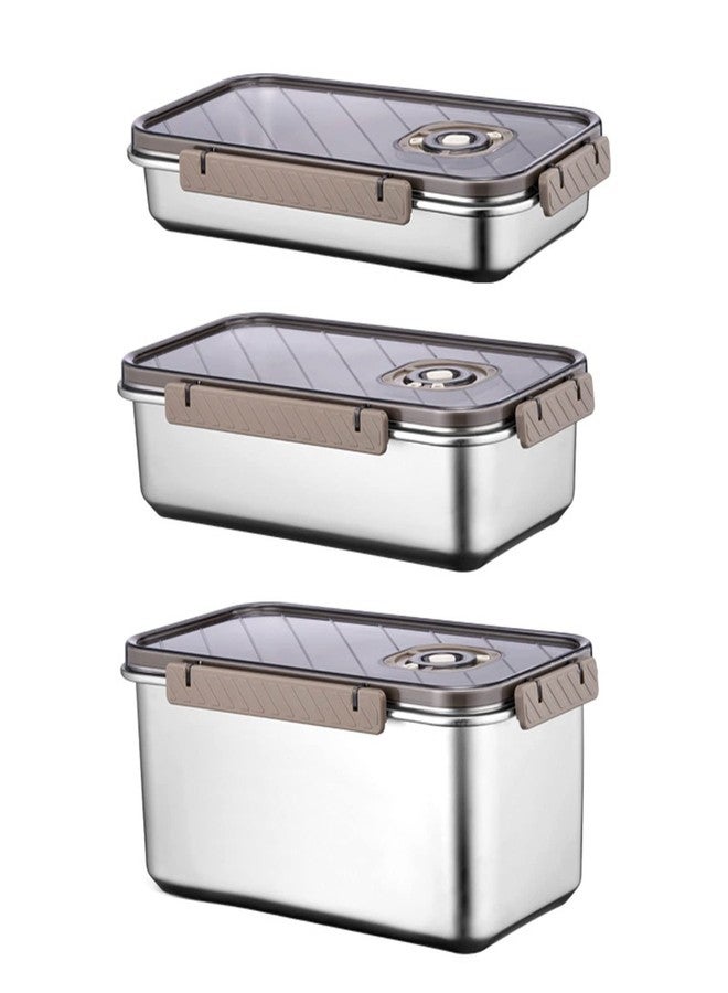 VBM 3 Large Food Container Bread Box Stainless Steel Bread Storage Container, Modern Style Bread Storage Box with Airtight Lid, Large Bread Bin Holder with Timing Function for Kitchen Countertop - Image 2