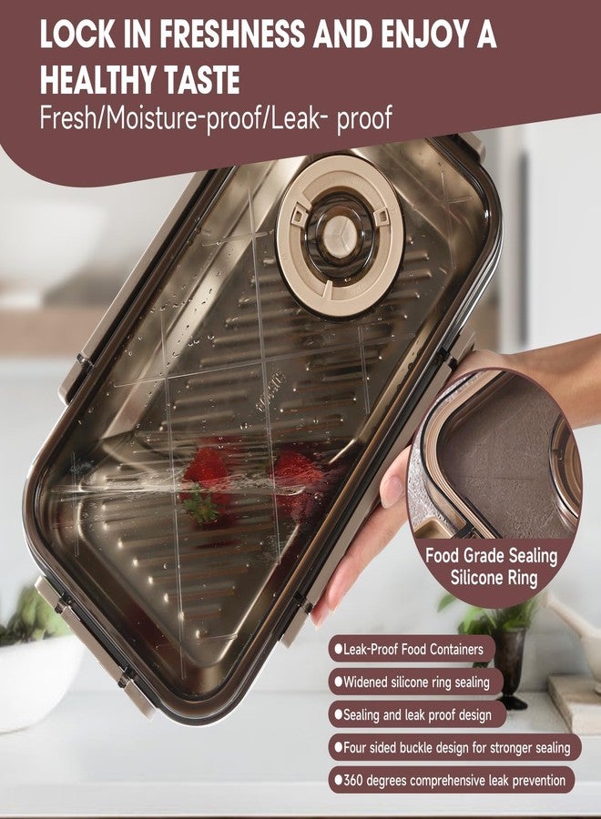 VBM 3 Large Food Container Bread Box Stainless Steel Bread Storage Container, Modern Style Bread Storage Box with Airtight Lid, Large Bread Bin Holder with Timing Function for Kitchen Countertop - Image 3