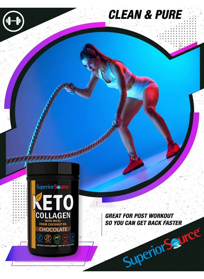 Superior Source Superior Source Keto Collagen - Collagen Protein Powder with MCT Oil - Supports Hair, Skin, Nails & Joint Health - Dairy-Free - Chocolate, 14 oz  - Image 5