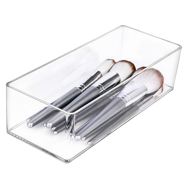 JessLab Acrylic Organizers Bathroom Organizer for Drawer Cosmetic Display Cases for Vanity Countertop Desk Kitchen and Makeup Storage 1Section