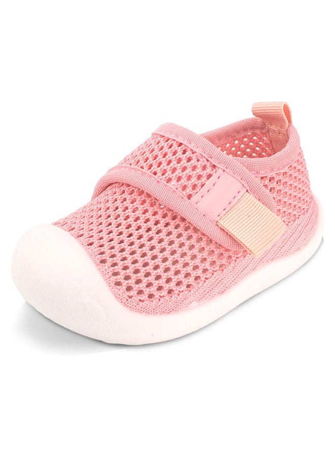 Charrost Baby First-Walking Shoes 1-4 Years Kid Shoes Trainers Toddler Infant Boys Girls Soft Sole Non Slip Cotton Canvas Mesh Breathable Lightweight TPR Material Slip-on Sneakers Outdoor, Mesh Pink, 5 Toddler - Image 1
