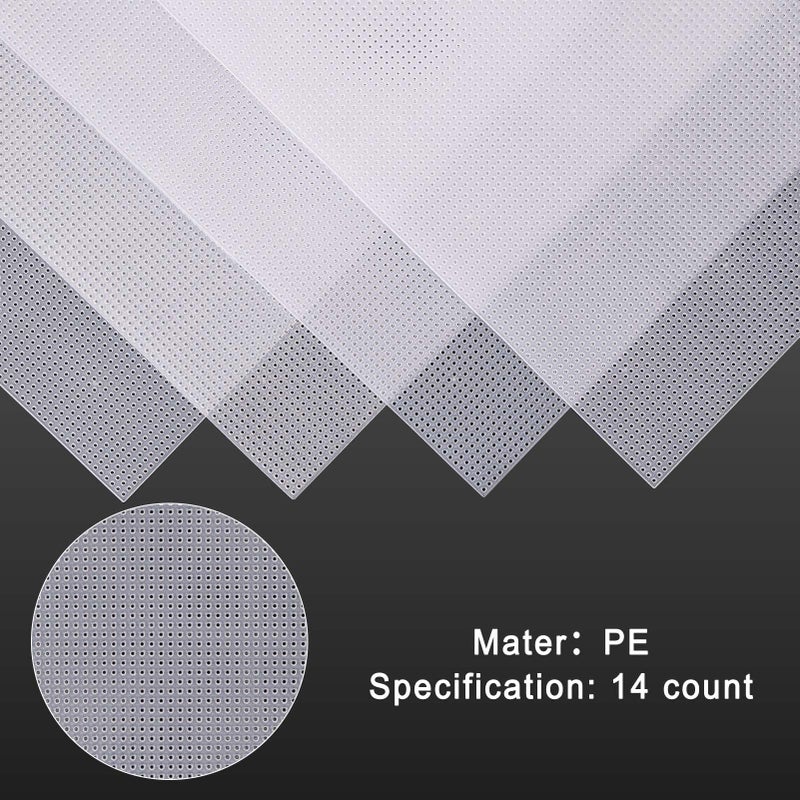 Caydo 4 Pieces 14 Count Plastic Mesh Canvas 14 CT Plastic Aida for Cross Stitch, Making Jewelry Organizer and 3D Models (8 x 11 Inch) - Image 2