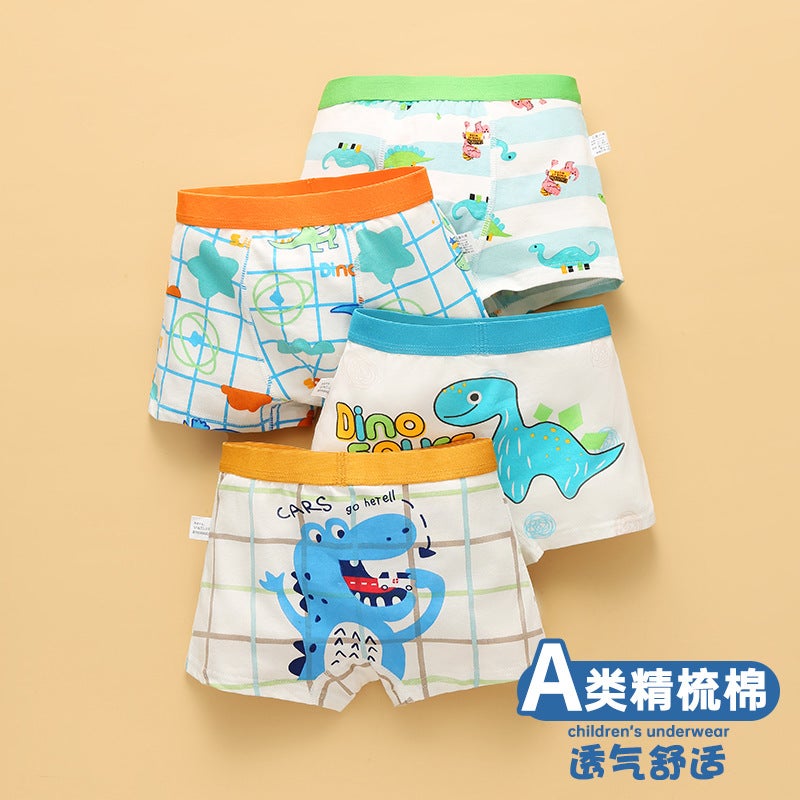 Childrens Underwear Boys Combed Cotton Class A Boxers Mens Small and Medium-sized Childrens Big Childrens Boys Boxers Short Pants Wholesale Bh108 complete colors