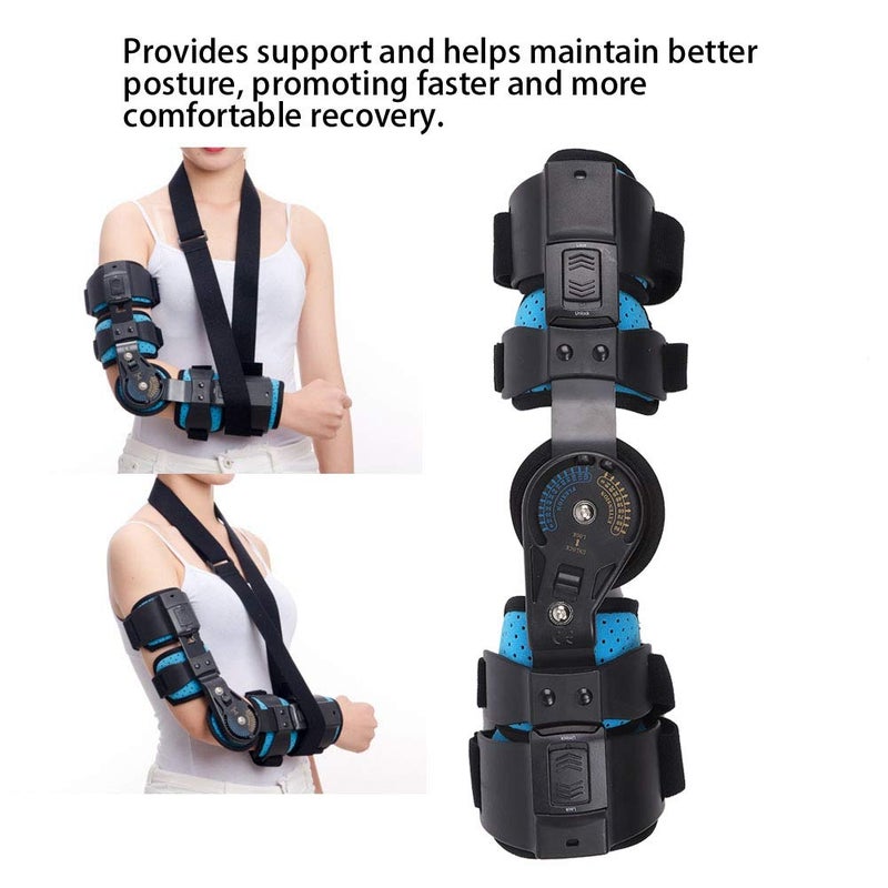 klarako Hinged ROM Elbow Brace, Adjustable Post OP Elbow Brace Stabilizer Splint Arm Injury Recovery Support After Surgery, Hinged Elbow Support Stabilizer Splint For Arm Support Relief Pain - Image 4