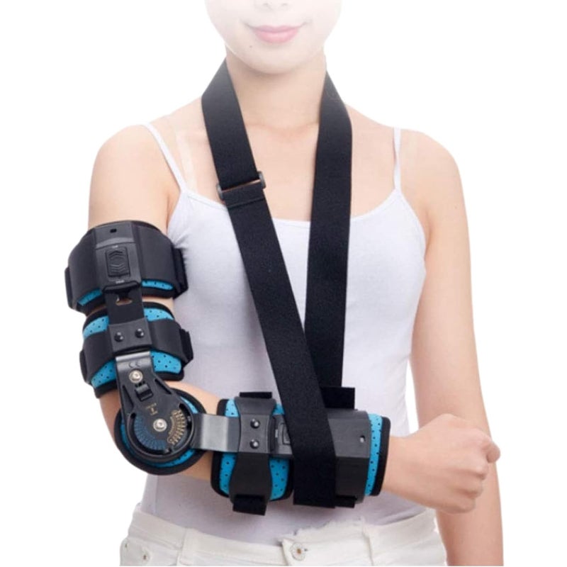 klarako Hinged ROM Elbow Brace, Adjustable Post OP Elbow Brace Stabilizer Splint Arm Injury Recovery Support After Surgery, Hinged Elbow Support Stabilizer Splint For Arm Support Relief Pain - Image 1