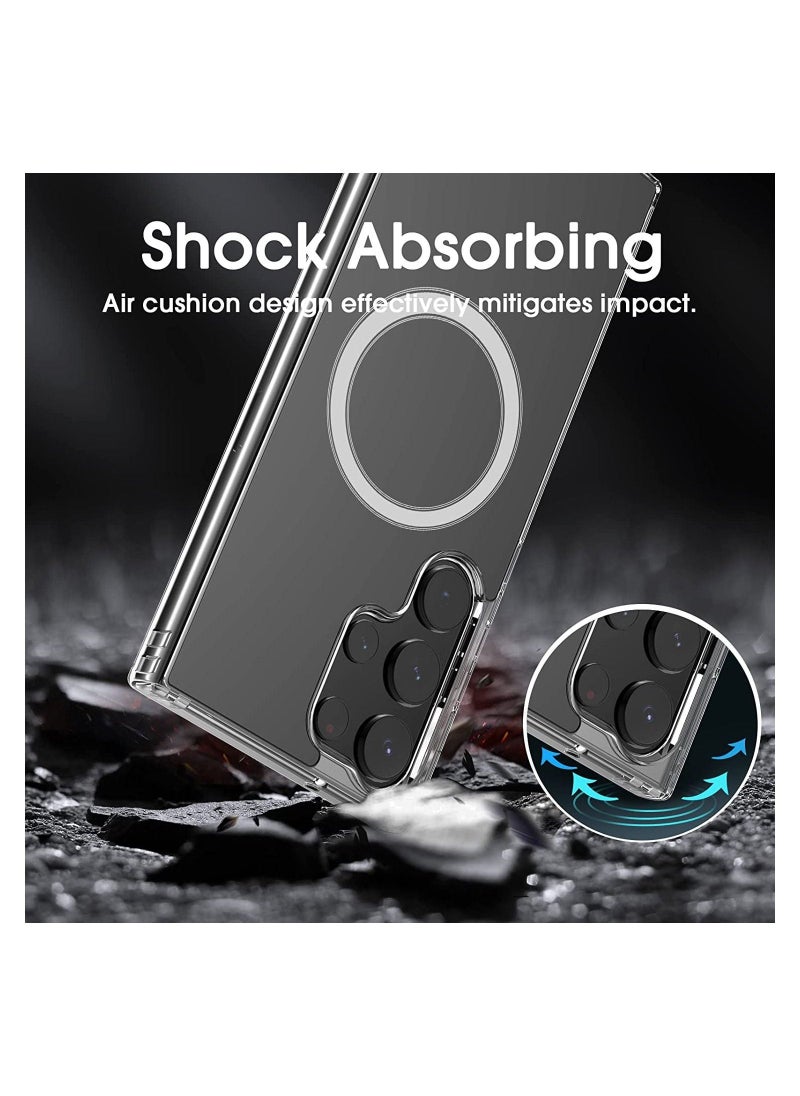 Raxoom Clear Case with Built-in Magnets Compatible with Samsung Galaxy S23 Ultra 5G and MagSafe Accessories, Anti-Yellowing, Strong Magnetic - Image 3