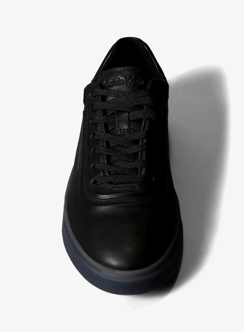 Calvin Klein Triple Black Brooke - Leather Tonal Logo Trainers for Women | Best Price UAE